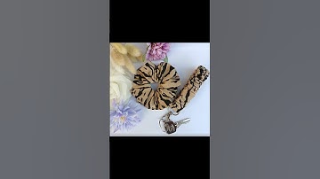 Tiger Print Scrunchie Set with Matching Scrunchie Keyfob #keyfobwristlet #scrunchie #scrunchiekeyfob