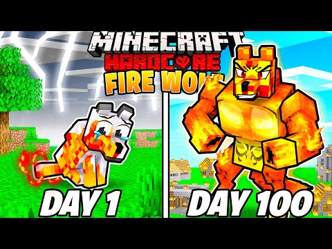 I Survived 100 Days as a FIRE WOLF in HARDCORE Minecraft!