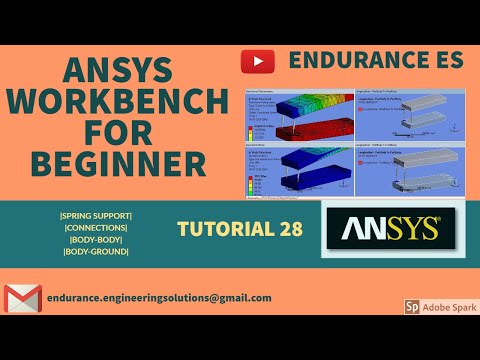 |SPRING MODELLING IN ANSYS| SPRING SUPPORT\CONTACT| CONNECTIONS| BODY-BODY| BODY-GROUND| TUTORIAL 28