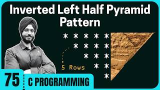 Inverted Left Half Pyramid Pattern in C