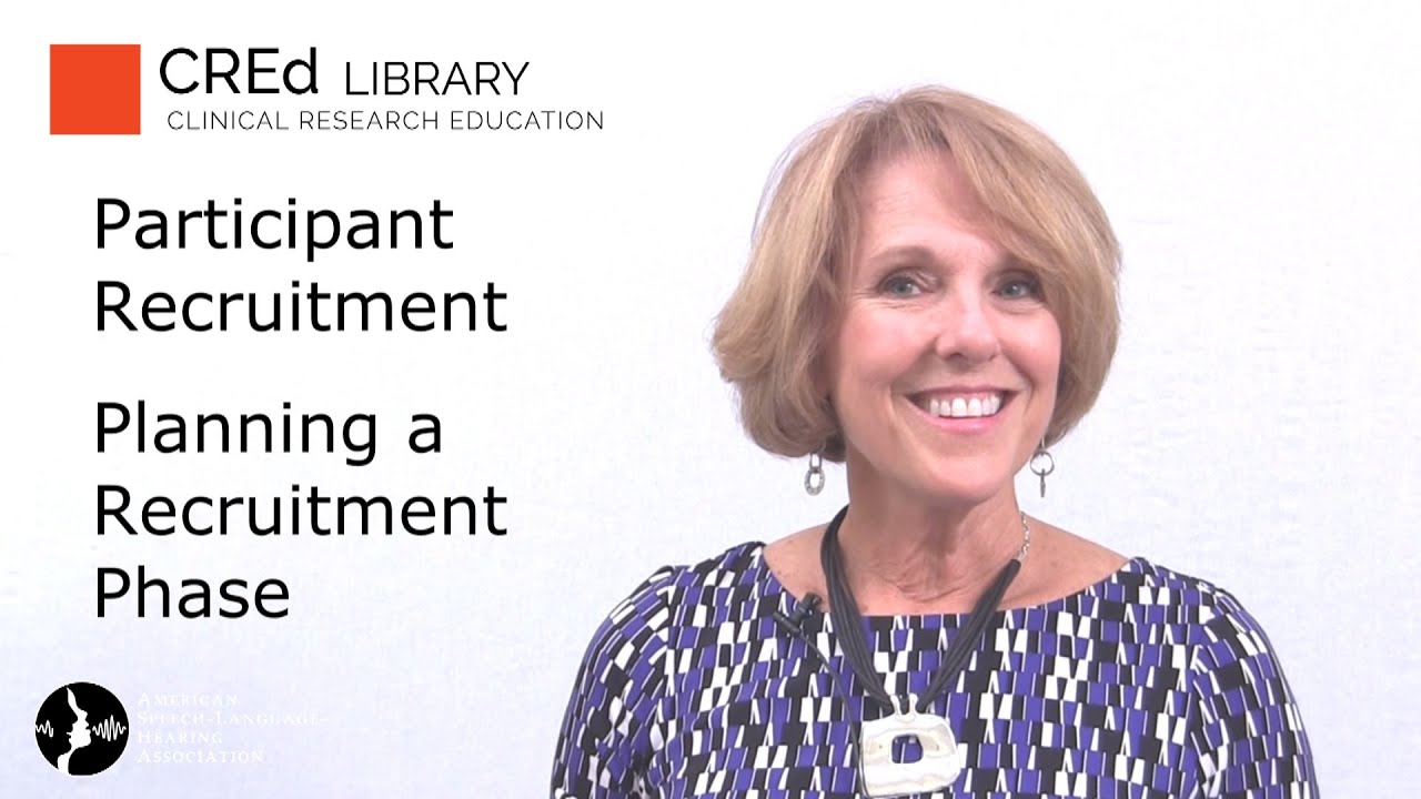 Research Participant Recruitment: Planning for a Recruitment Phase