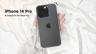 iPhone 14 Pro 🖤aesthetic unboxing |1TB| accessories | Kirby Cafe✈️ | Lark C1 | Genshin Impact