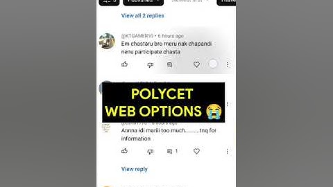 Polycet WEBOPTIONS Doubts clarified PART-1😢 || Web Options 😭