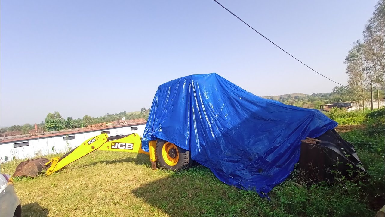 JCB damage | New JCB under tripl cover | JCB 3DX eco Backhoe Machine