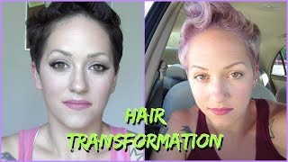 Hair Transformation - Chocolate Brown to Lavender/Silver