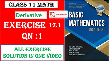 class 11 basic mathematics ||derivative 17.1 all exercise solution|| page no:393-394|| question no:1
