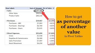 Learn how to calculate as a percentage of another value in excel pivot
tables using this tutorial. for example file and more discussion,
visit https://chando...