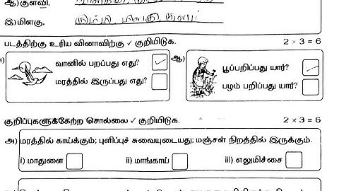 2nd std tamil term 3 exam original question paper / 2nd std tamil annual exam