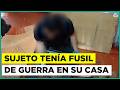 Detienen a sujeto tras hallar fusil de guerra en su casa en San Bernardo