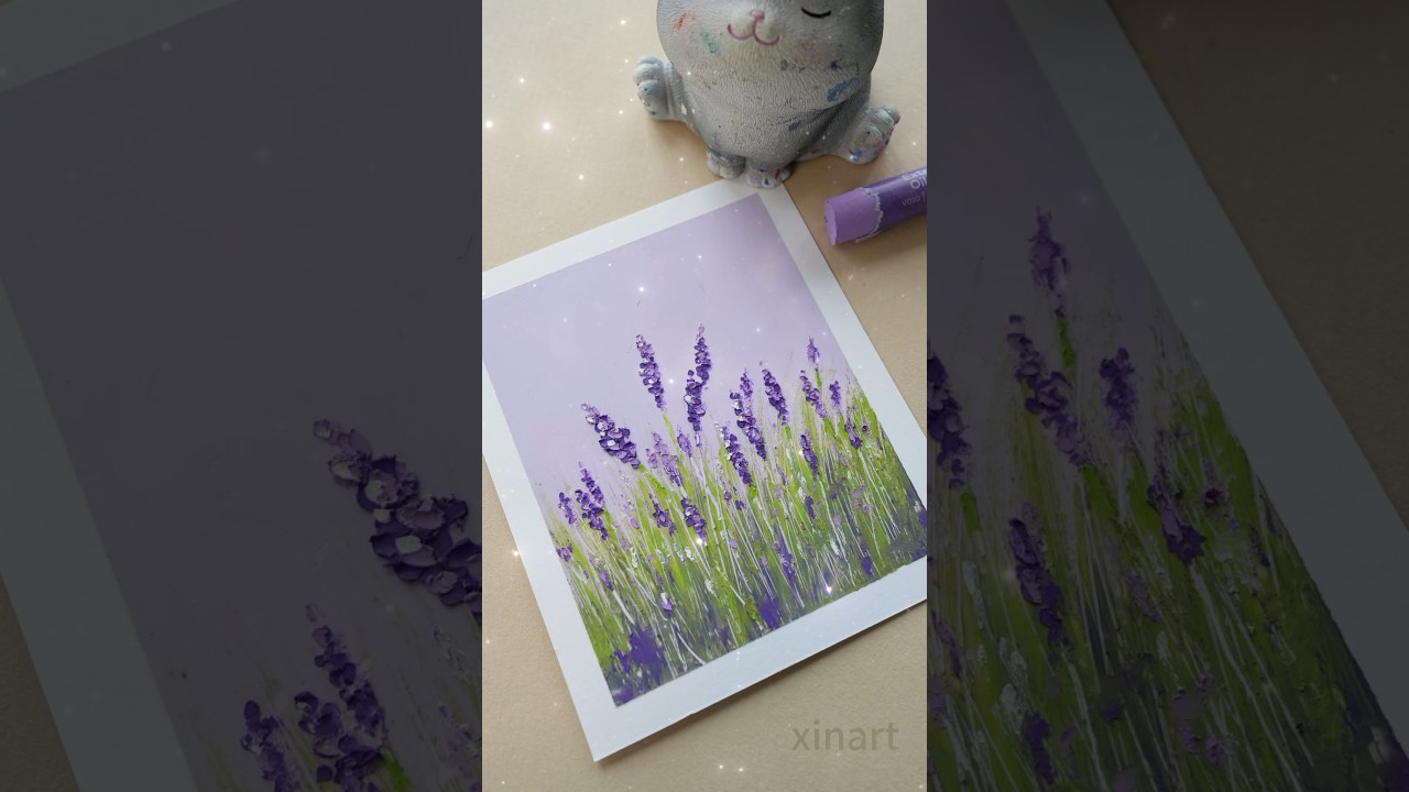 Oil pastel art - lavender 
