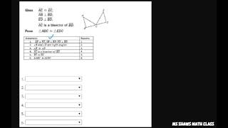Prove triangle congruency with two Column Proof. HL Congruence Postulate