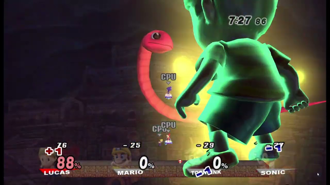 Giant Growing Emerald Lucas vs Mario vs Toon Link vs Sonic