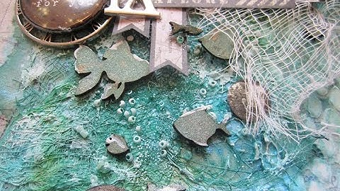 Mixed Media Textured Layout for 7 Dots Studio