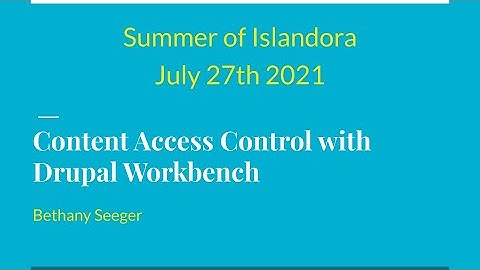 Content Access Control with Drupal Workbench