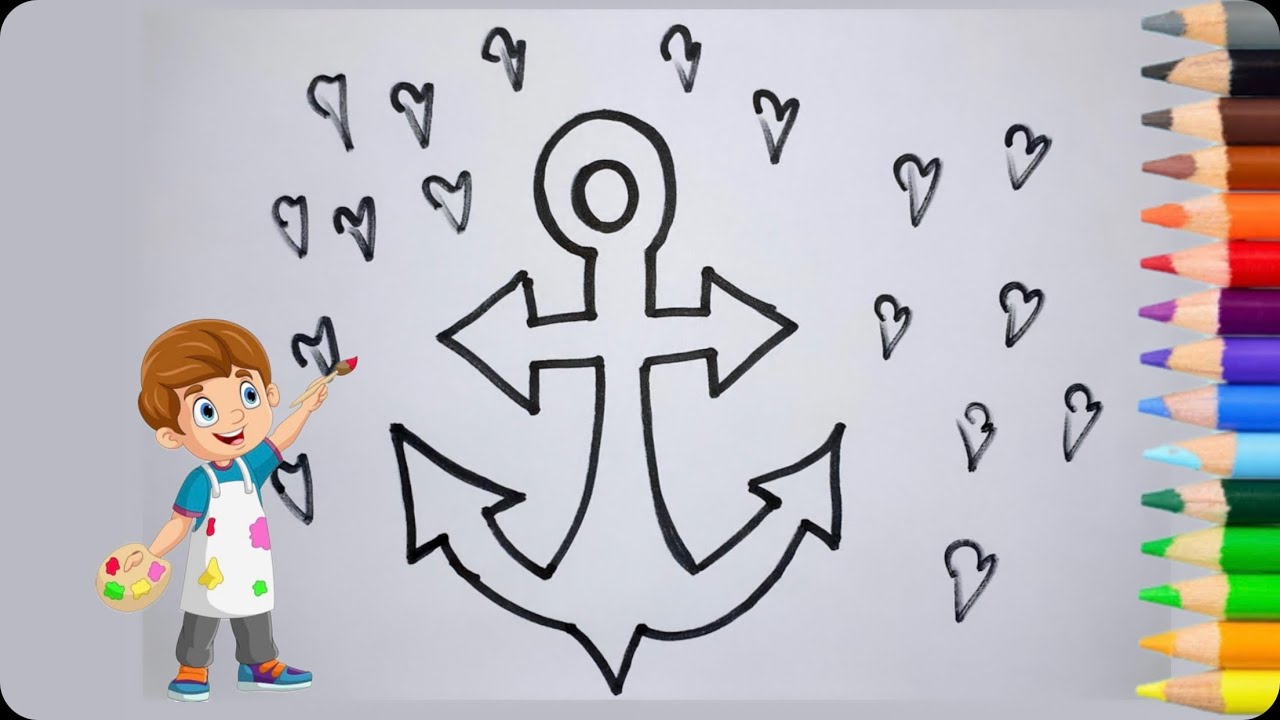 How to draw an Anchor | Anchor Easy DrawTutorial