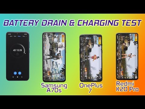 Samsung Galaxy A70s Vs OnePlus 7 Vs Redmi K20 Pro Battery Drain  amp  Charging Test      