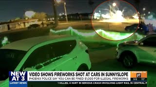 Video shows fireworks being shot at car in Phoenix neighborhood