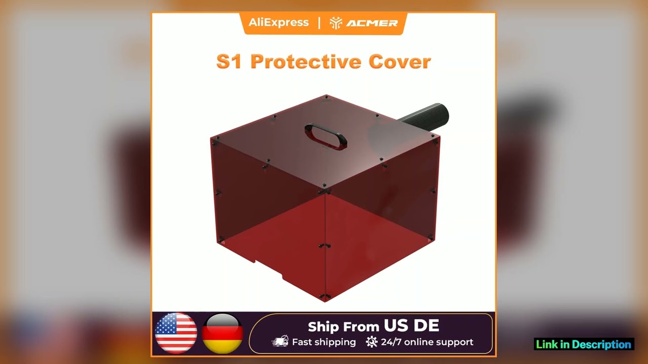 ACMER S1 mini Laser Enclosure Box Laser Protection Vent Dustproof Fireproof Waterproof Protective