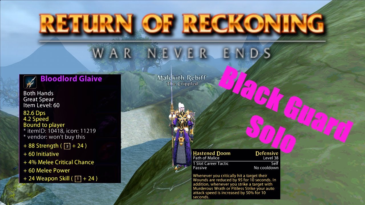 Руководство по прохождению Warhammer Online RoR Blackguard в одиночном режиме / сборке персонажа