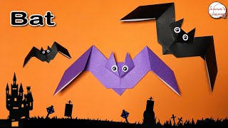 【ハロウィン 簡単折り紙】1枚でコウモリの折り方【Halloween Origami】How to make cute Bat  종이접기박쥐　折纸　万圣节 蝙蝠　BATMAN DIY　バットマン Ｍ