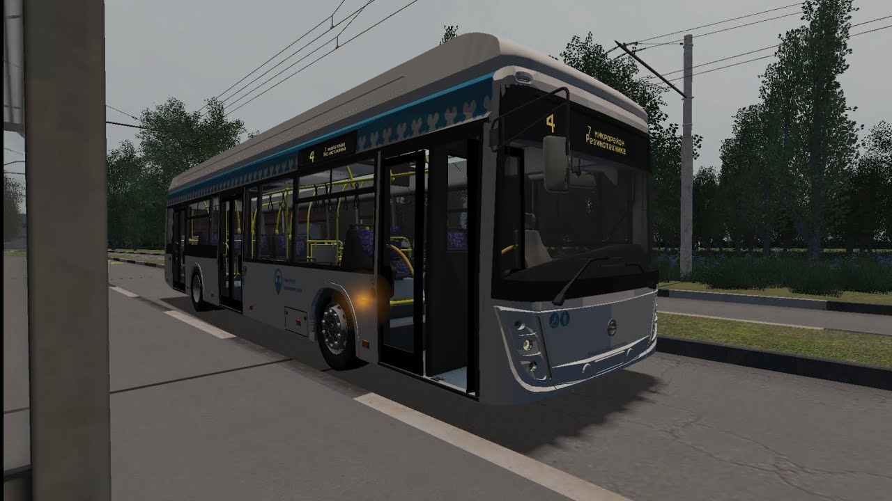 Поездка на троллейбусе УТТЗ-6241.02 по карте 