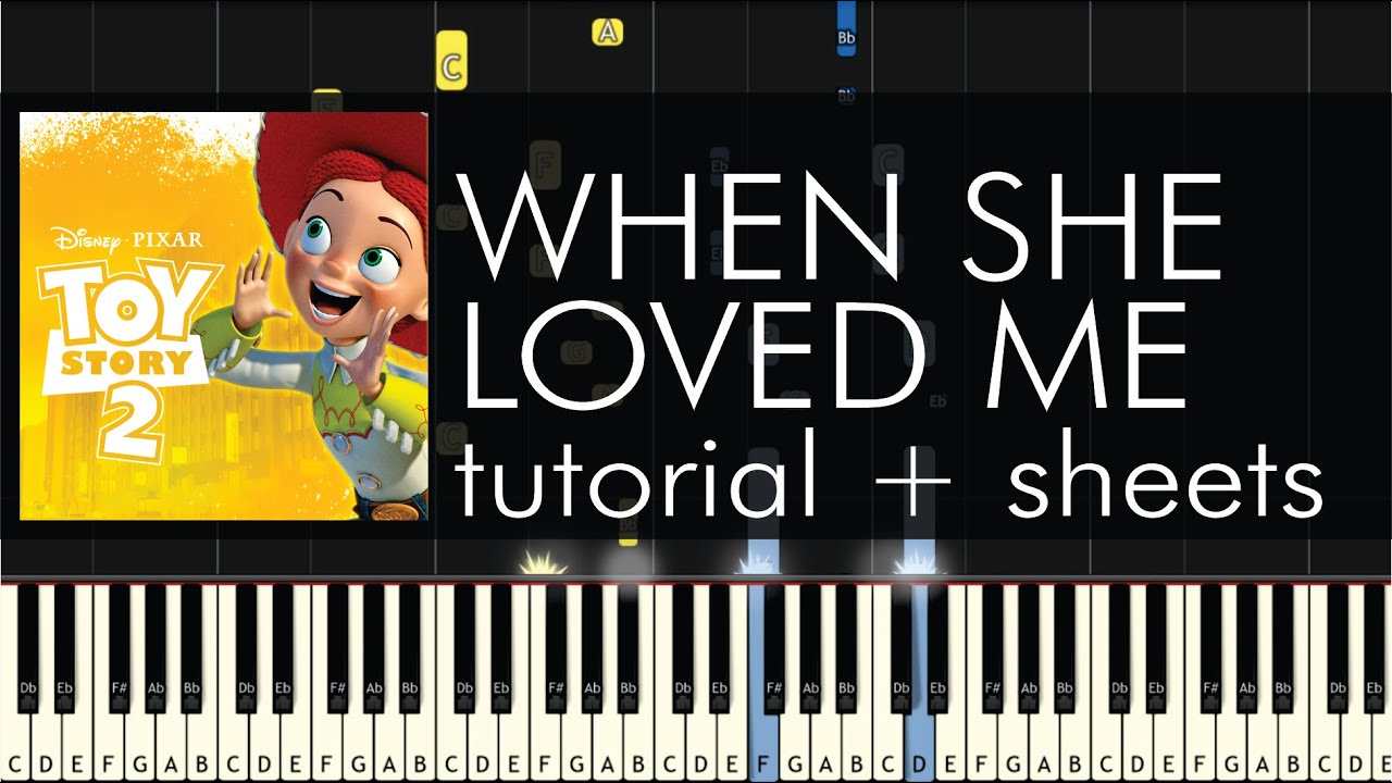 Toy Story 2 When She Loved Me Piano Tutorial Sheet Music Youtube - piano key notes shes all that roblox