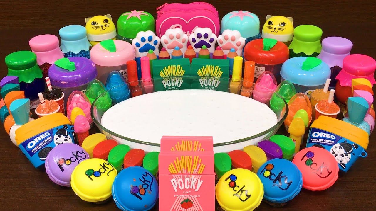 Mixing Random Things into GLOSSY Slime ! Satisfying Slime Videos 