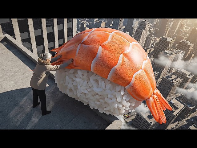 【ASMR】巨大フードボール🏐どれで街を埋め尽くしたい？🤩 Giant Food Balls Take Over the City 🏐