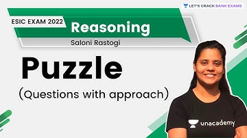 Puzzle  (Questions with approach) | Reasoning | ESIC Exam 2022 | Saloni Rastogi