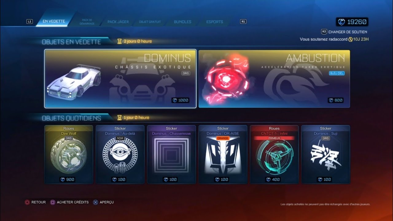 *DOMINUS GRIS* NOUVELLE BOUTIQUE ROCKET LEAGUE D'AUJOURD'HUI (23 MARS