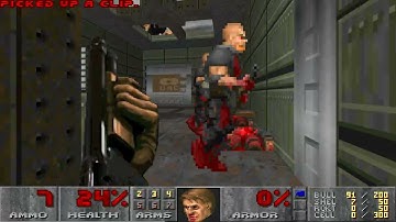 Doom Memento Mori (1995) MAP03: "Interlock" UV Max Speedrun 0:57 100% Kills 100% Secrets