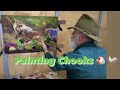 PAINTING CHICKENS 🐓 🐔 Colour Mixing / Oil Painting - Palette Knifes / Tonal Values / STUDIO Painting