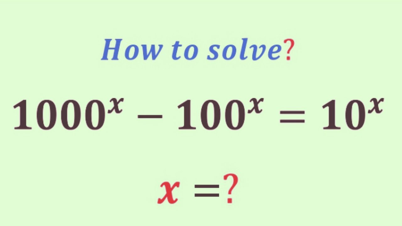 How to solve this nice math Exponential algebra problem | Olympiad ...