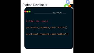 Write a function to find the most frequent character in a string | #coding #dsa #data