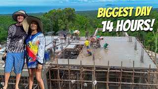 CONCRETING THE ROOF 200 sqm MANUALLY - Building Home in the Philippines