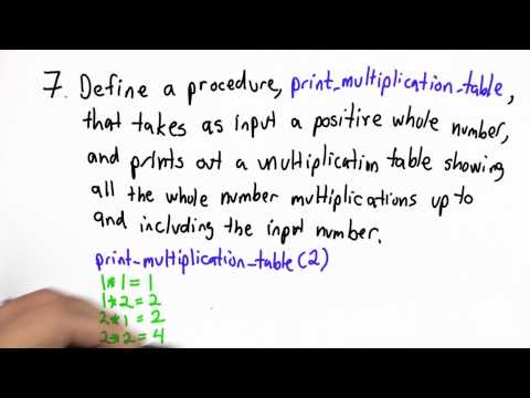 Multiplication Table - Intro to Computer Science