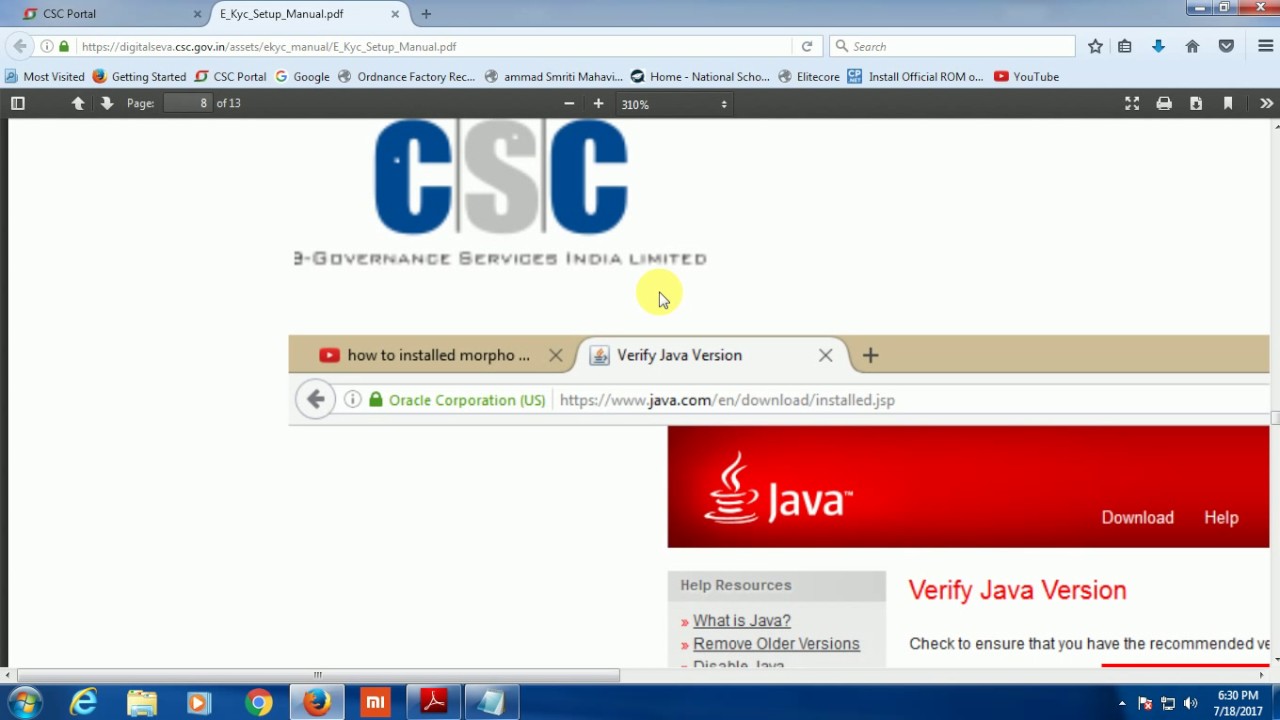 E Kyc Java setting in Digital Seva NEW 1000% WORK - YouTube