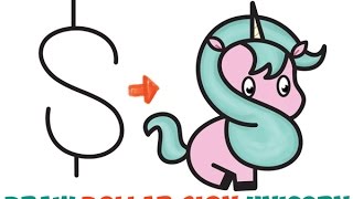 unicorn draw easy kawaii drawings step drawing cartoon tutorials dollar sign