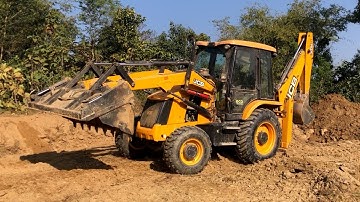 JCB Backhoe Loader Soil Leveling In Village Area @droneplanet2040