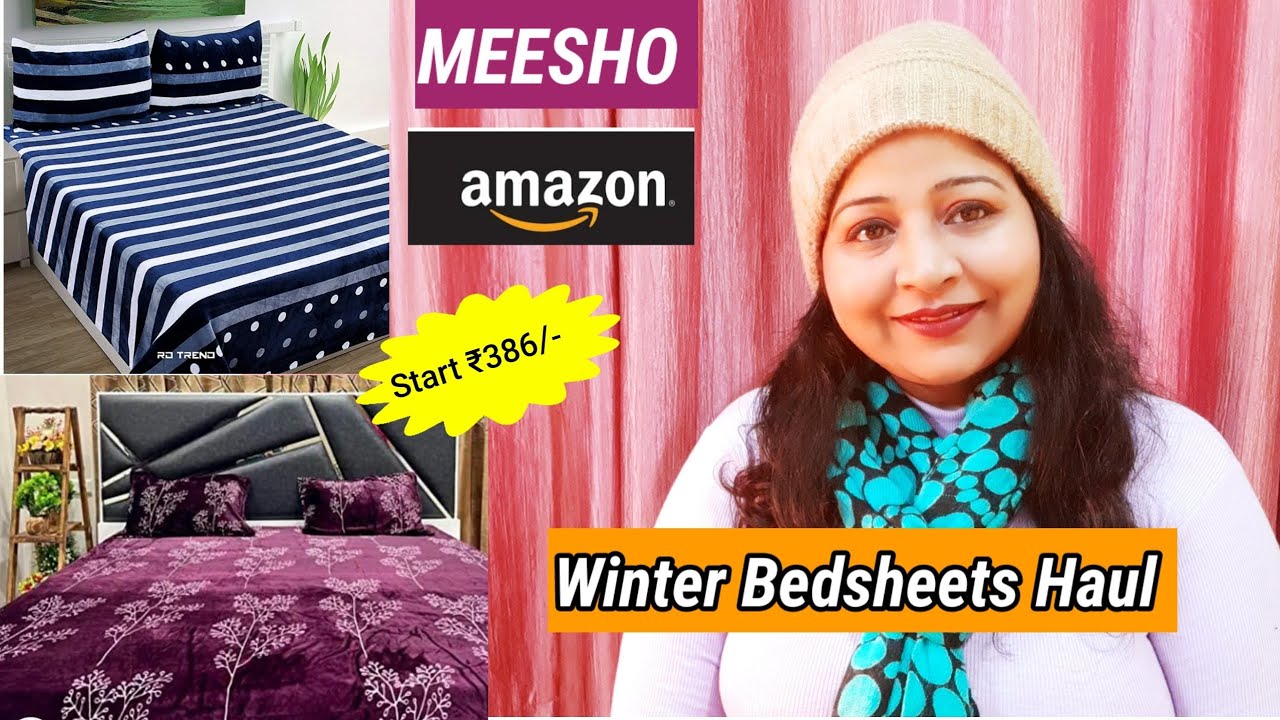 "Meesho" Wollen/Fleece Bedsheets Haul 🍁Winter Bedsheets 🍁Start ₹386/ 🍁