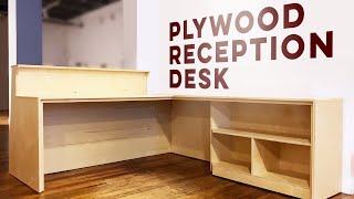 Custom Plywood Reception Desk and Bookshelf - Easy DIY Desk Build