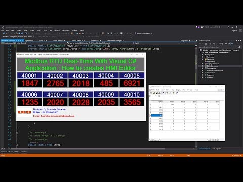 💢 Modbus RTU Real-Time With Visual C# Application : How to creates HMI Editor Control