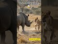 RHINO vs LION 🦏🦁 | Who Wins This Savage Wildlife Encounter? #shorts