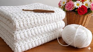 WOW! This Crochet Blanket is ONLY 4 ROW 🤯 Super Easy & Textured Stitch