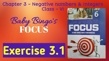 Exercise 3.1 Fully solved and explained|Q1 to Q8|Negative numbers and integers|Class 6|Baby bingo