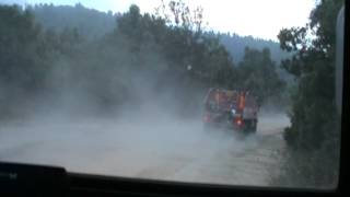 Anfahrt der ESEPA zum Spot-Fire löschen auf Chalkidiki Mount Athos am 11. Aug. 2012