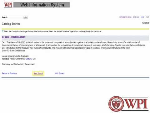 How to View Course Descriptions in BannerWeb - WPI