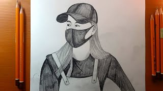 Come Disegnare Una Ragazza Che Indossa Una Maschera Sicurezza Per Il Coronavirus
