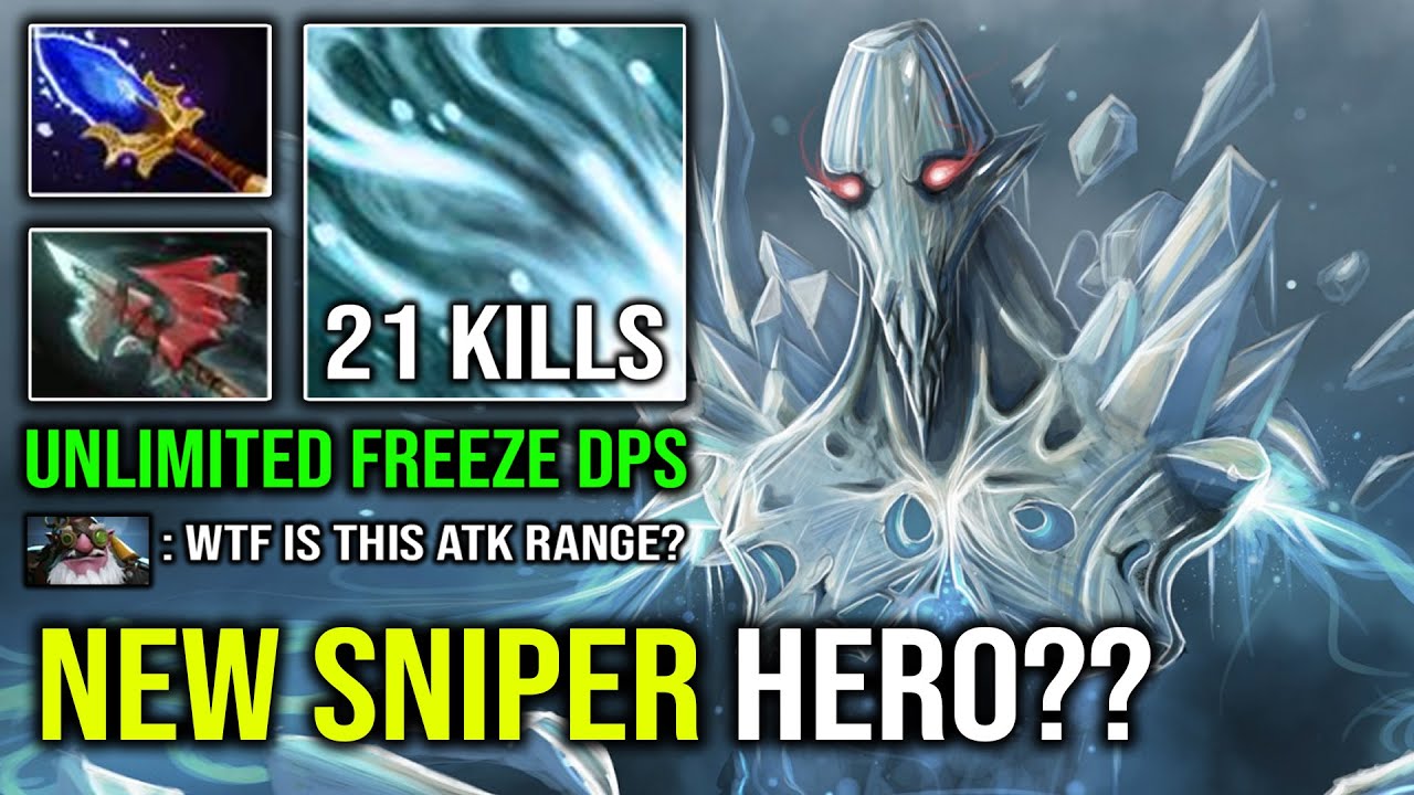 NEW Sniper Hero 100% Max ATK Range Solo Mid Ancient Apparition Imba Freeze DPS Dota 2