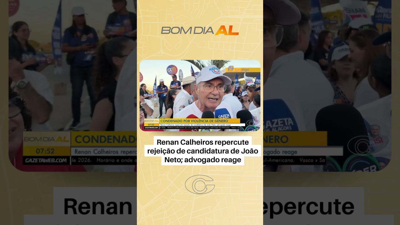 Renan Calheiros repercute rejeição de candidatura de João Neto; advogado reage
